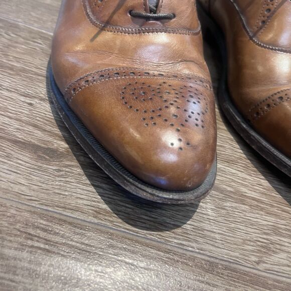 Cole Haan Oxford Shoes Men's 8.5 D Brown Cap Toe Leather USA Made Lace Up Dress - Picture 4 of 16